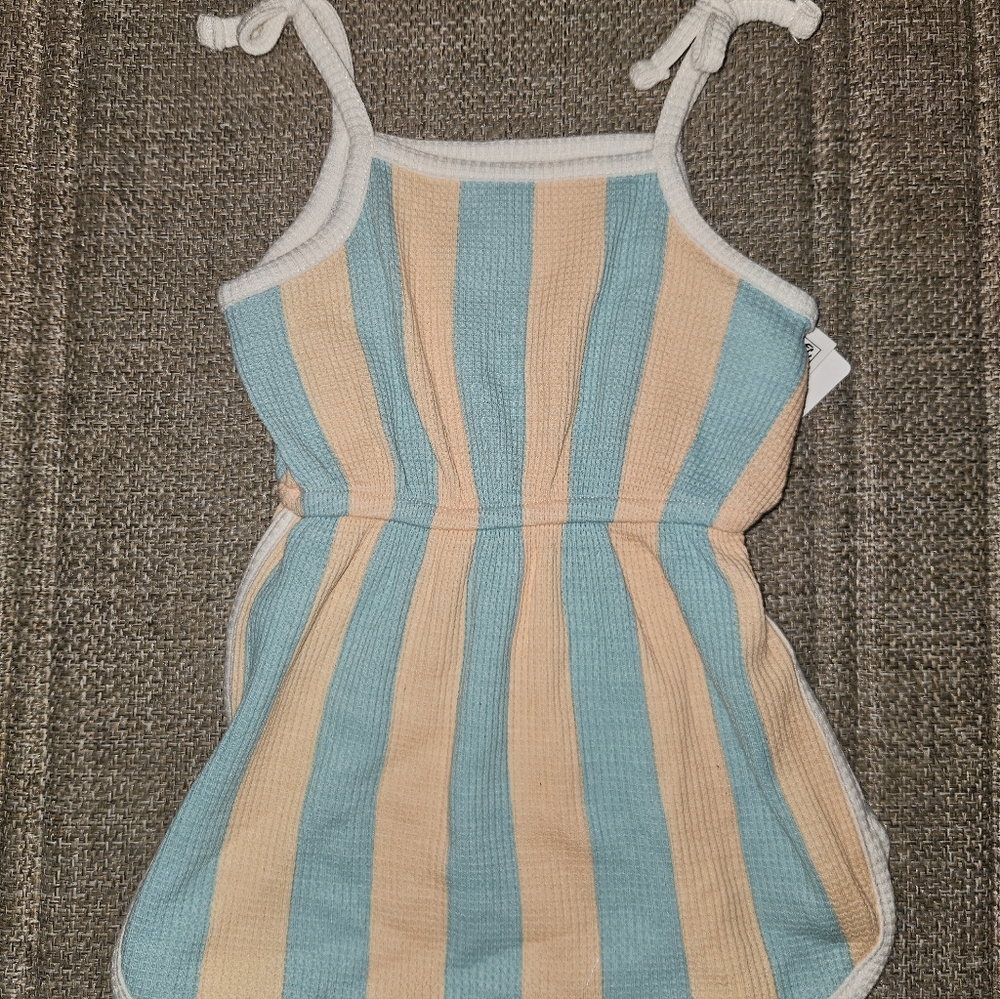Grayson Bear Striped Blue and Orange Kids One Piece